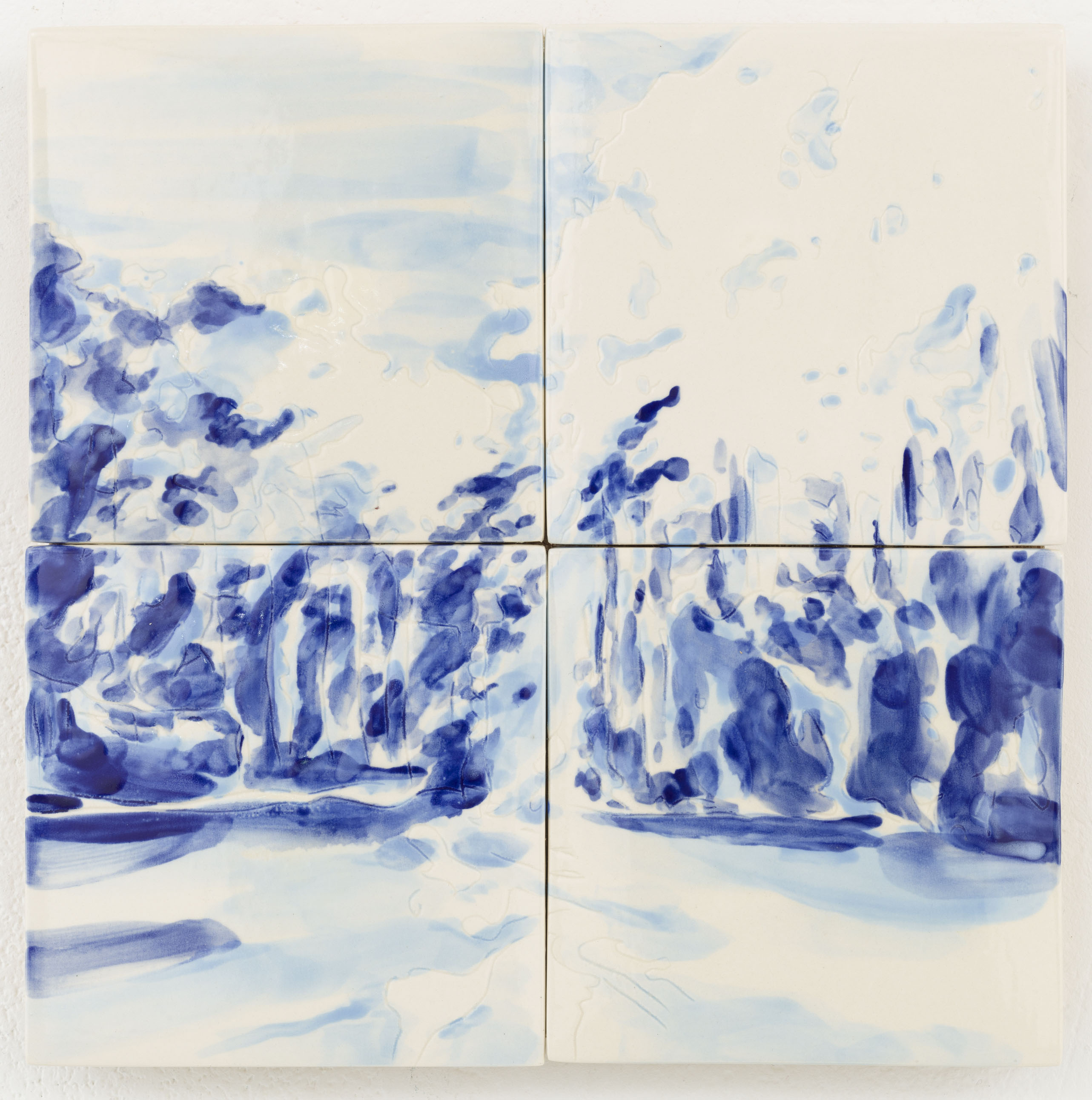 "Floresta I. 2 x 2 painted ceramic tiles, 29,5 x 29,5 cm, NL 2014