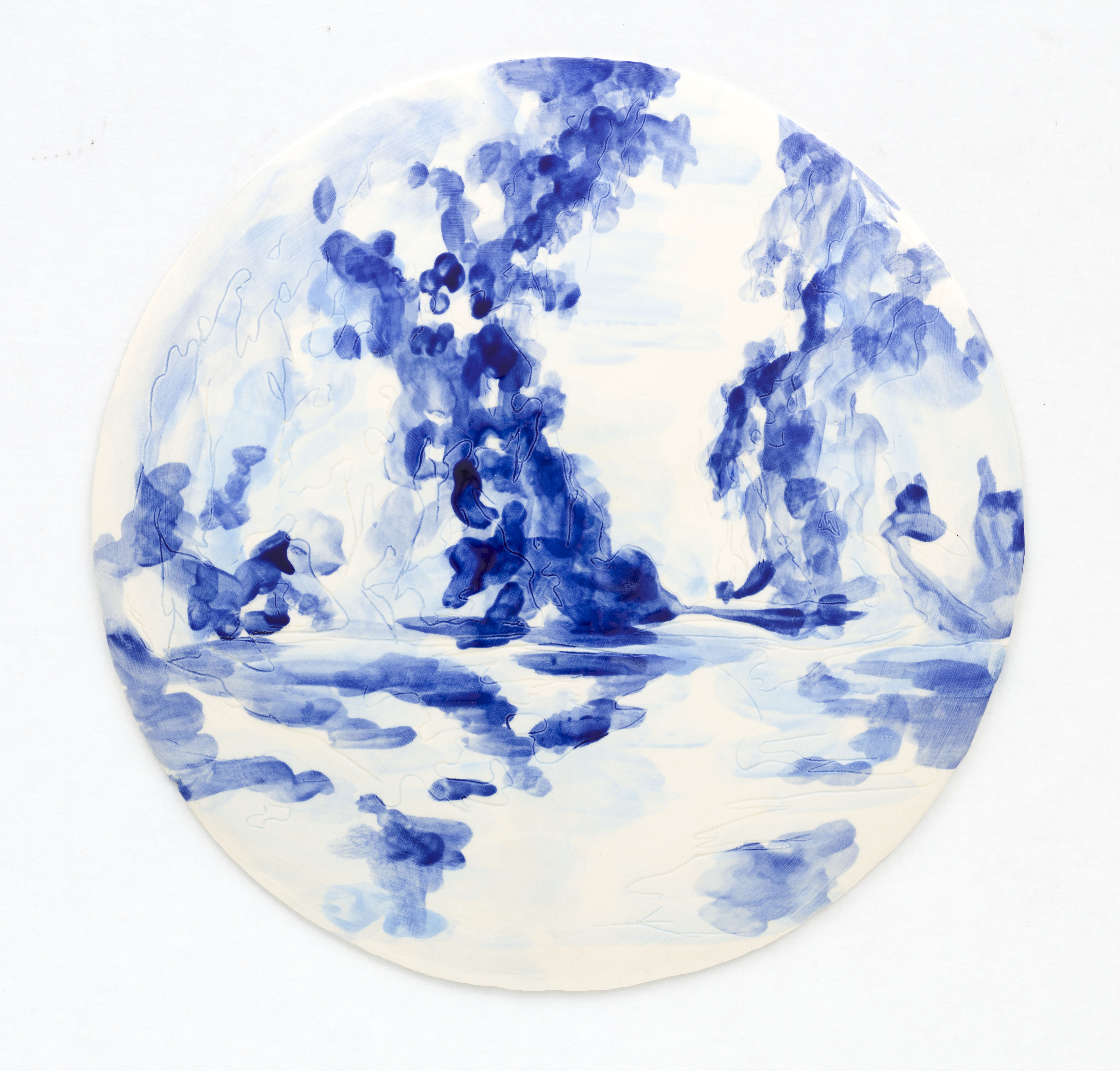 "Azulejo Redondo", painted ceramic tile, 28,5 cm., NL 2012