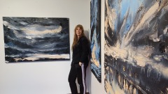 "Nighftall, chasing the omnious light", solo exhibition, Kunstnarhuset Messen, Alvik (Norway, 2023), Photo by Simone Hooymans