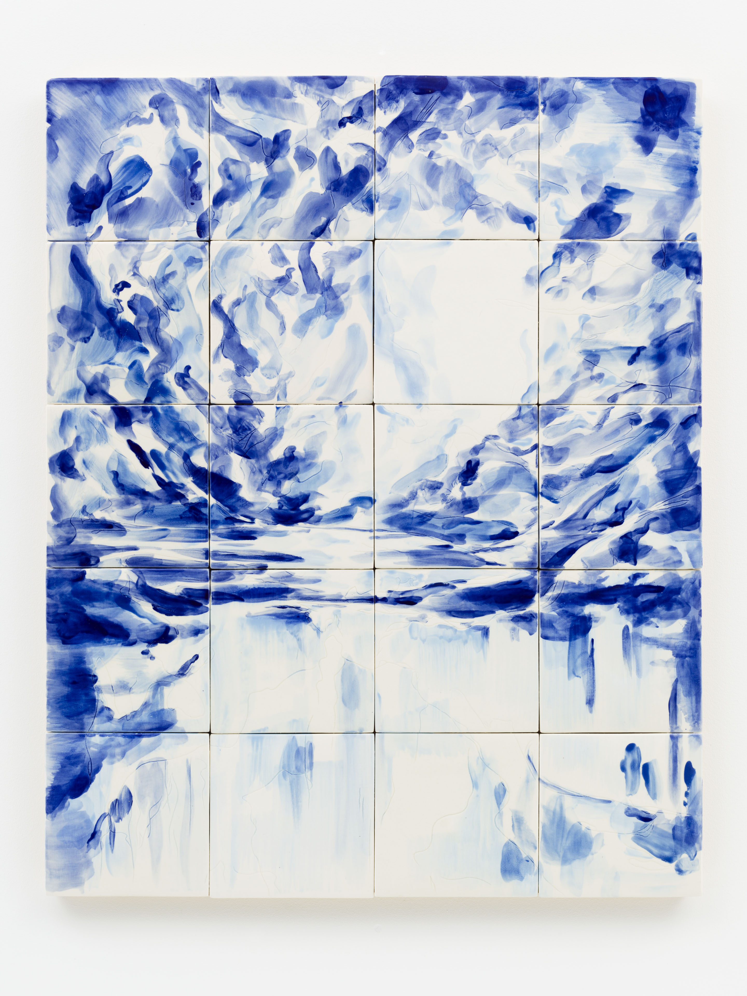 "Lago Azul", painted ceramic tile, 75 x 60 cm., NL 2014