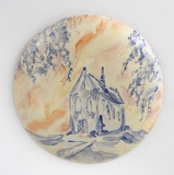 "Van Gogh kerkje", painted ceramic, 40 x 40 cm., 2022, Collectie Van GoghHuis, Zundert
