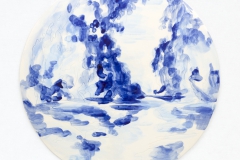 "Azulejo Redondo", painted ceramic tile, 28,5 cm., NL 2012