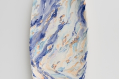 "Z.t.",  54 x 23 cm., painted ceramic tile, azulejo, 2023 (A.i.R. KH Messen, Norway). Photo Peter Cox