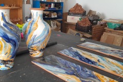 Studioview Redondo, July 2025, each 50 cm. high and azulejos, 100 x 30 cm., Residency A.i.R. Fundacao OBRAS, Portugal