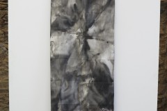 Z.t._150 x 50 cm., Ink on polyester fiber (silk satin), A.i.R. Arteventura (Spain, June 2025)