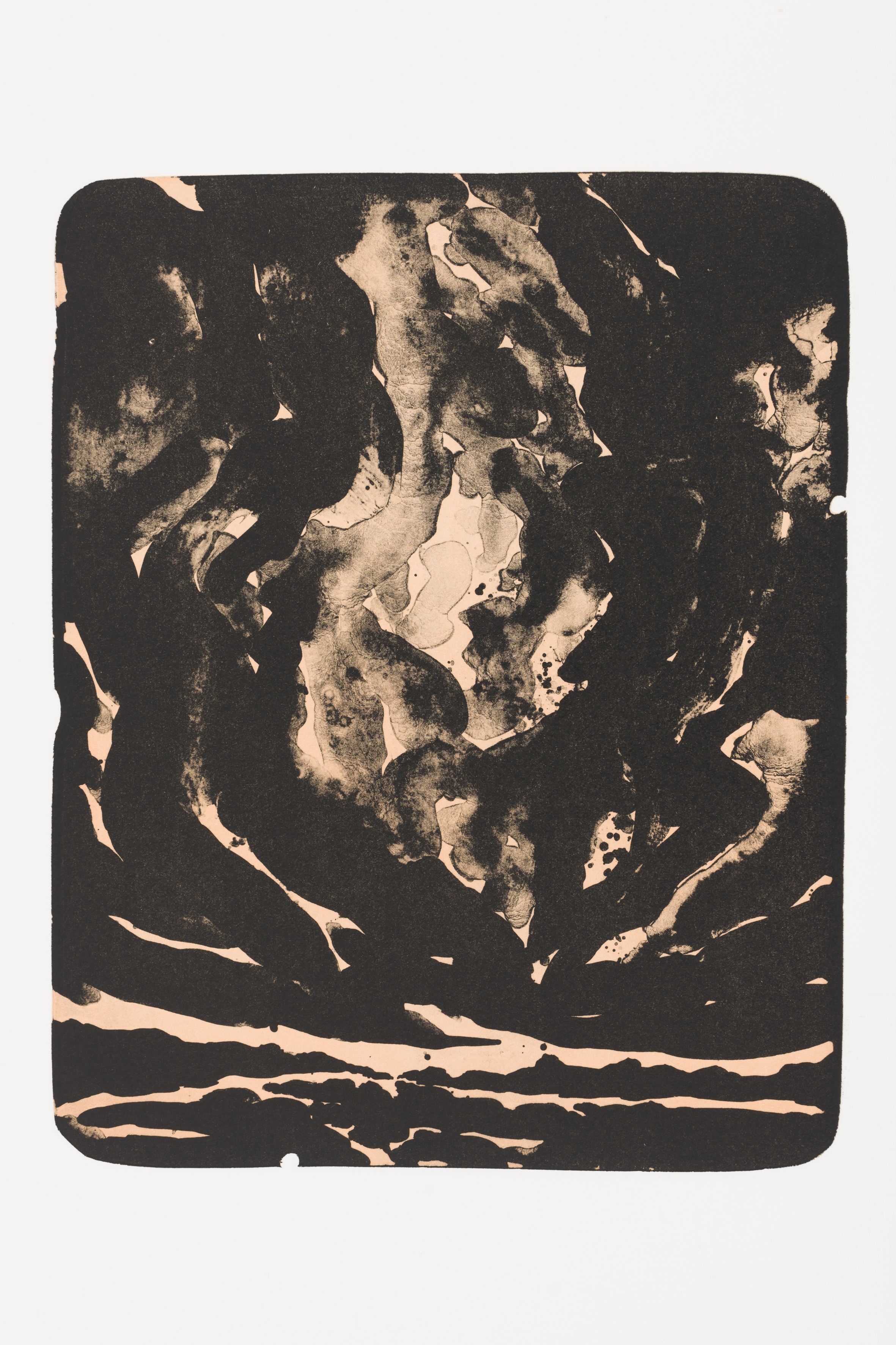 "Night Rises I" (2020), 42 x 30 cm. papersize, two color lithography (Printed at Druckwerkstatt Bethanien, Berlin (D) 2020)