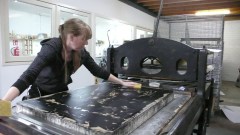 In the summer of 2019 I will be realizing a large scale lithography together with the great masterprinter Gertjan Forrer in the studio of Nederlands Steendrukmuseum, Valkenswaard. Photo by Gertjan Forrer