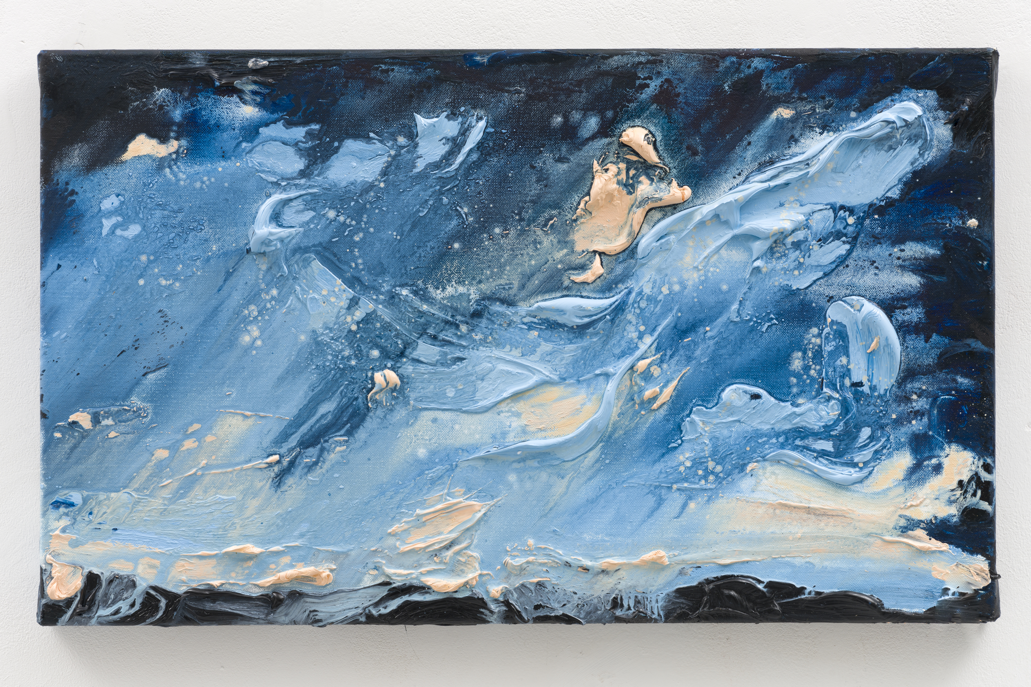 "Night Rises, Turrells Partituur V", 30 x 50 cm., oil on linen 2020 (Berlin)