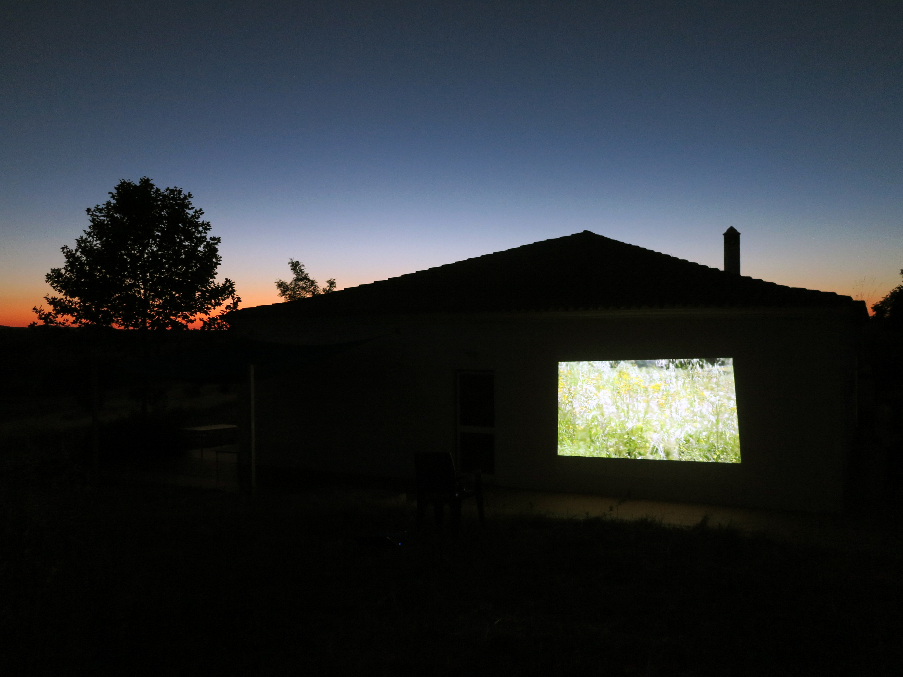 Outside viewing on large scale of my short film “Tempestade (Portugal)”, Fundacao Obras, Portugal (2016)