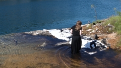 Filmstill performance "Réquiem em Turcquesa" (Bencatel), during the residency at Fundacao Obras, Évora Monte, Alentejo, Portugal , April 27th, 2025. Film and edit by  by Pedro Barral (PT)