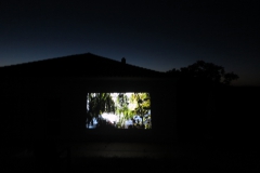 Outside viewing on large scale of my short film "Black Water (Berlin)", Fundacao Obras, Portugal (2016)