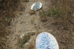 Landart project, 4 large scale ceramic tiles (Presentation at Fundacao OBRAS, Portugal, 2016)