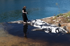 Filmstill performance "Réquiem em Turcquesa" (Bencatel), during the residency at Fundacao Obras, Évora Monte, Alentejo, Portugal , April 27th, 2025. Film and edit by  by Pedro Barral (PT)