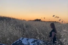 Filmstill performance "Escultura da Natureza", during the residency at Fundacao Obras, Évora Monte, Alentejo, Portugal , May 26th, 2024. Filmed  by Sophie Tassignon (F/D) (PT)