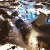 Indian ink on paper, 2,5 meter x 1,25 cm., AiR KH Messen, Hardangerfjord, Norway, summer of 2023