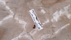 Filmstill, 5 meter x 1,25 m, ink on paper (performance), 2023, A.i.R. Fundacao OBRAS, Portugal, Photo Pedro Barral