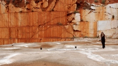 Filmstill, 5 meter x 1,25 m, ink on paper (performance), 2023, A.i.R. Fundacao OBRAS, Portugal, Photo Pedro Barral