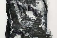 Laque on textile with silkscreen, 2024, A.i.R. Livingstone Projects Berlin, Photo Peter Cox
