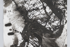 "Réquiem em Turcquesa", 2025, 5 x 1,25 meter, ink on paper, Residency at Fundacao Obras, Évora Monte, Alentejo, Portugal, Photo Peter Cox