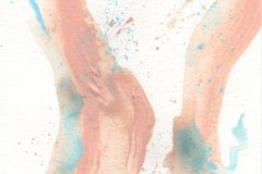 Luz da Lua Rosa, a 21 x 14,8 cm., acrylic paint on paper, during the residency at Arteventura, Corteconcepcion, Anadalusia Spain , Summer of 2025
