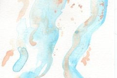 Luz da Lua Rosa, a 21 x 14,8 cm., acrylic paint on paper, during the residency at Arteventura, Corteconcepcion, Anadalusia Spain , Summer of 2025